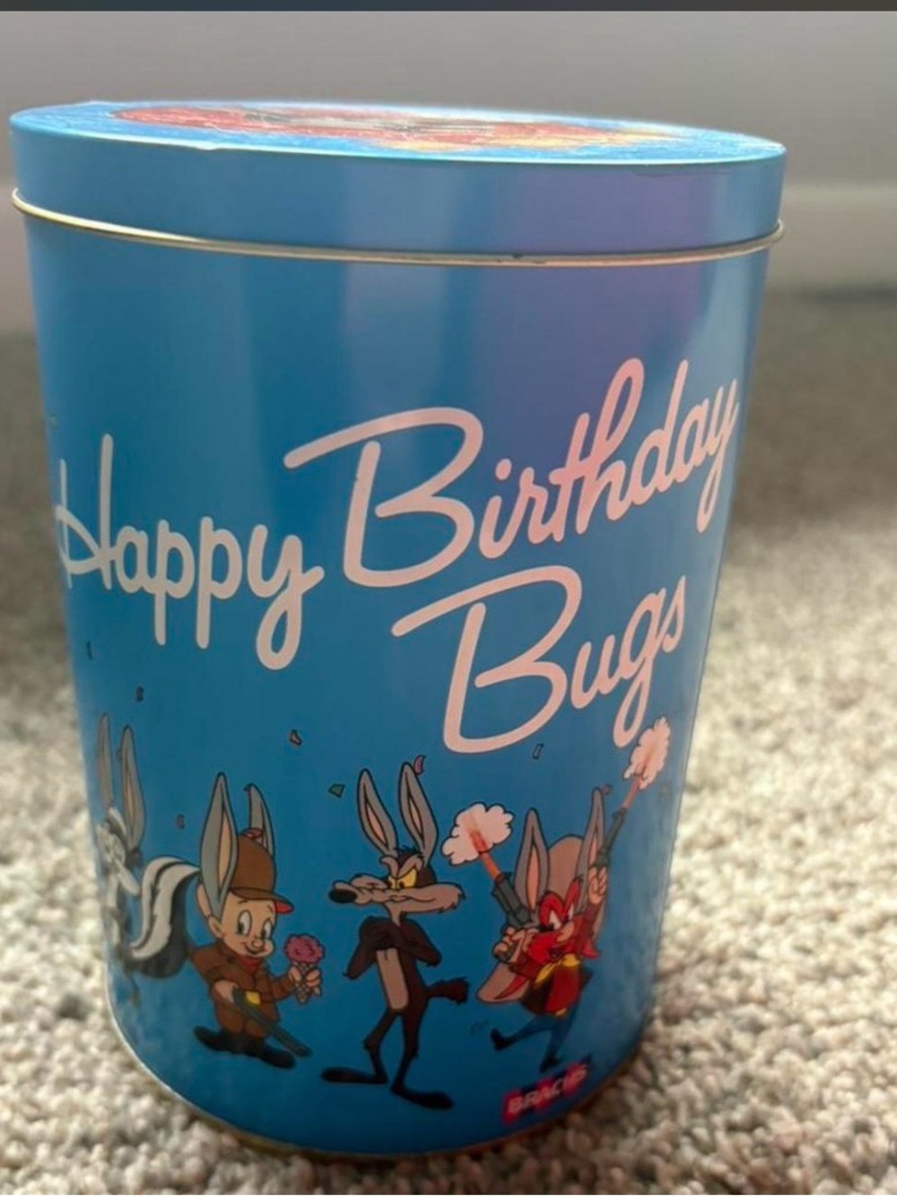 Warner Bros. Happy Birthday Bugs Blue Party Tin with Character Art